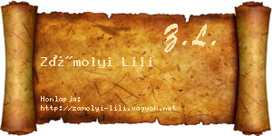 Zámolyi Lili névjegykártya