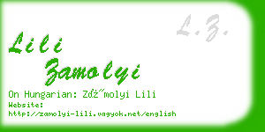 lili zamolyi business card